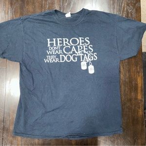 HEROS WEAR DOG TAGS TEE.  mens XL